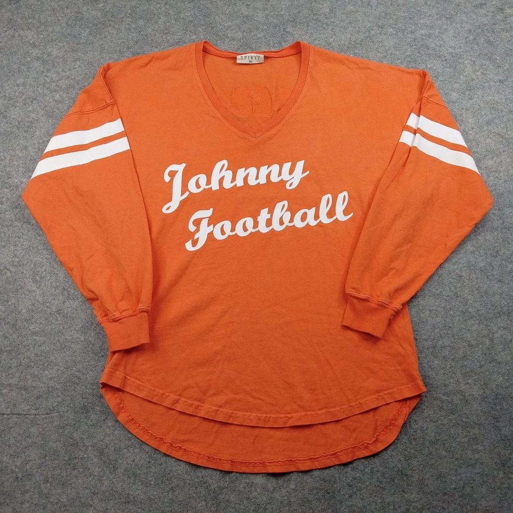 Johnny Manziel Shirt‎ Womens XS Orange Spirit Jersey Long Sleeve Football Jersey